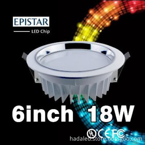 LED downlight 18w for ceiling with EPISTAR led chip